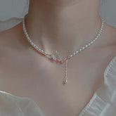 Arzonai Japanese and Korean butterfly pearl necklace light luxury choker collarbone chain 2022 new necklace female summer niche temperament